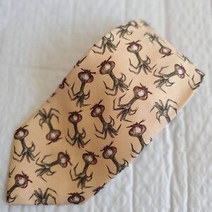 Robert Talbot Men's Tie Silk Garlic, Onion Knots on Beige Unique Quirky Graphics